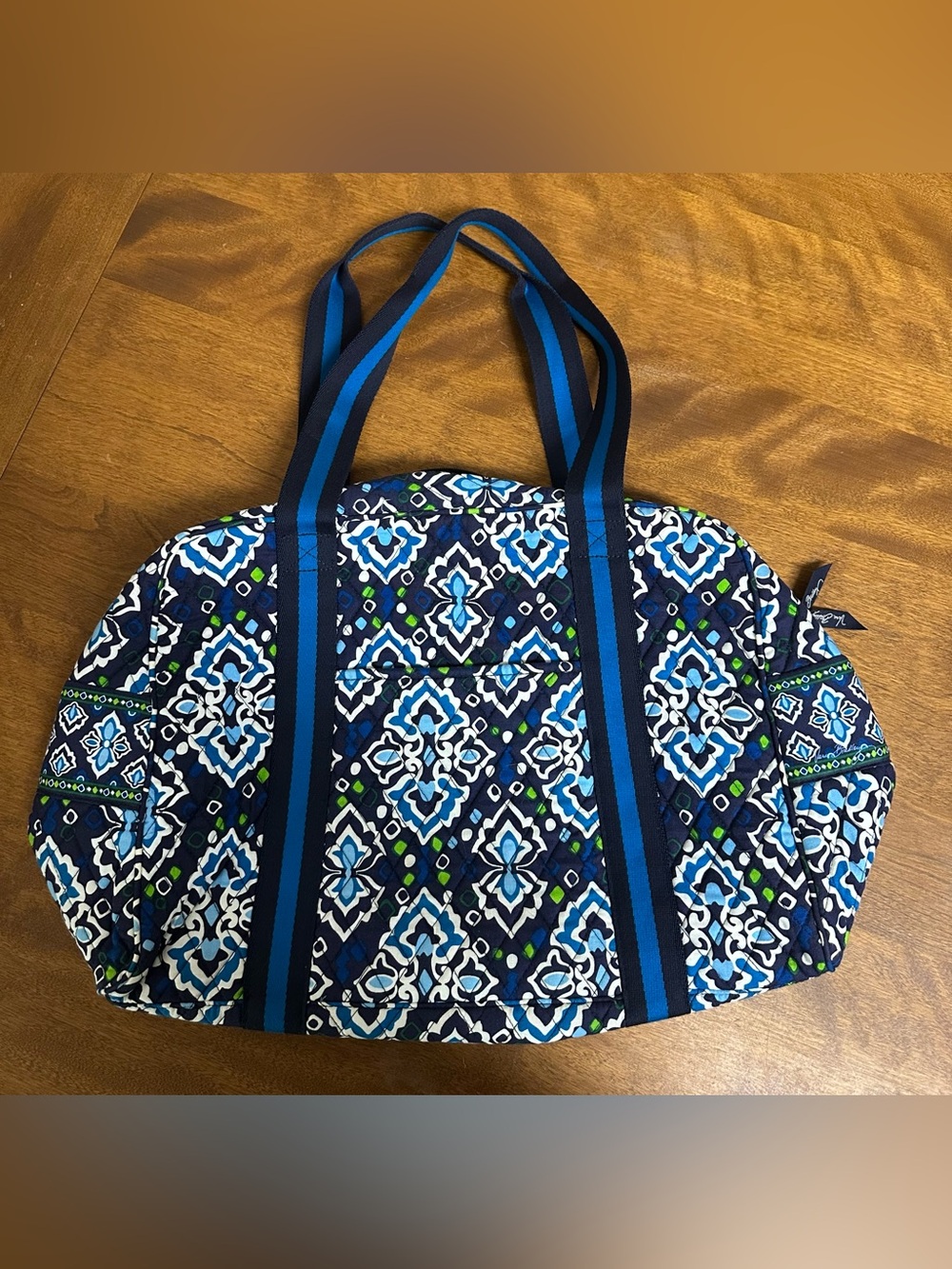 Vera Bradley Yoga Duffel Quilted Bag in Ink Blue Pattern